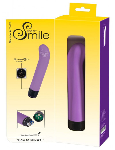 Фиолетовый вибратор G-точки Smile Genius - 20 см.