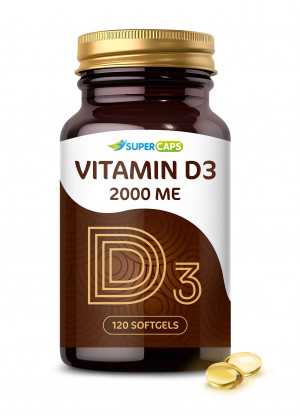 Пищевая добавка SuperCaps VITAMIN D3 2000 ME - 120 капсул