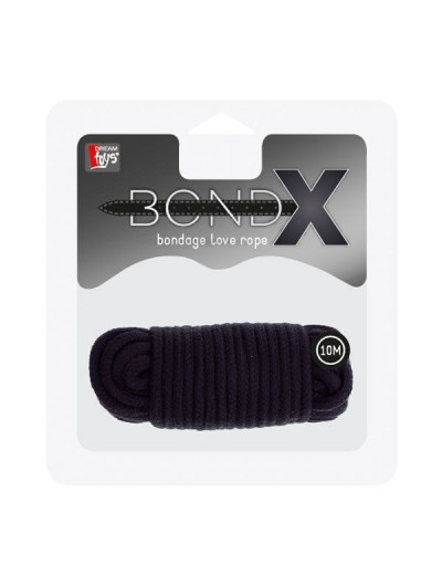 Черная веревка для связывания BONDX LOVE ROPE - 10 м.