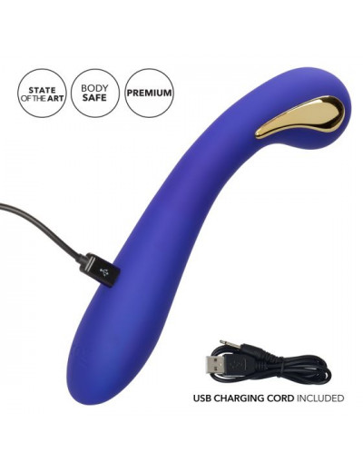 Фиолетовый вибромассажер с электростимуляцией Intimate Estim Petite G Wand - 19 см.