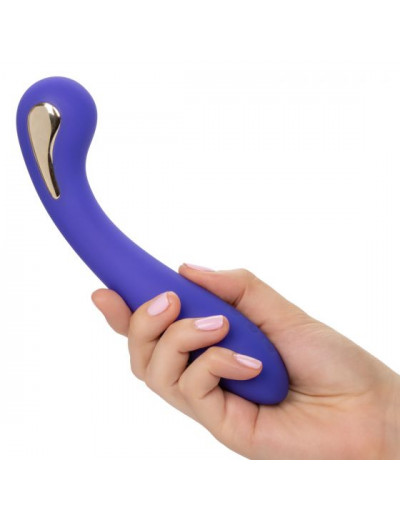 Фиолетовый вибромассажер с электростимуляцией Intimate Estim Petite G Wand - 19 см.