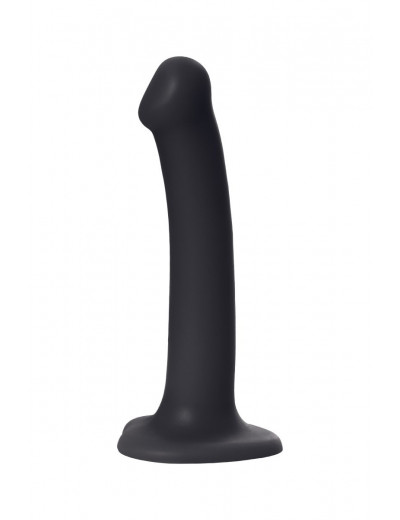 Черный фаллос на присоске Silicone Bendable Dildo M - 18 см.