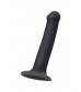 Черный фаллос на присоске Silicone Bendable Dildo M - 18 см.