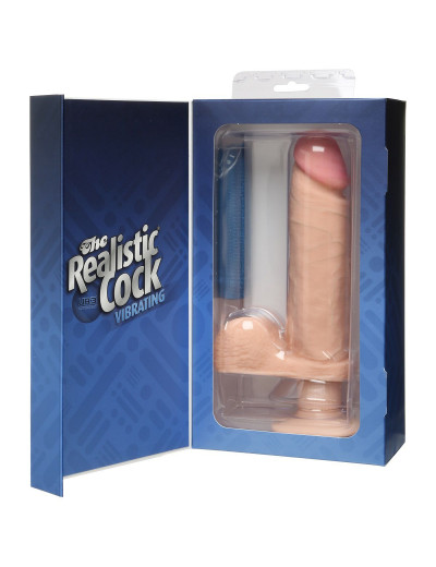 Вибромассажер-реалистик на присоске The Realistic Cock ULTRASKYN Vibrating 8”- 23,5 см.