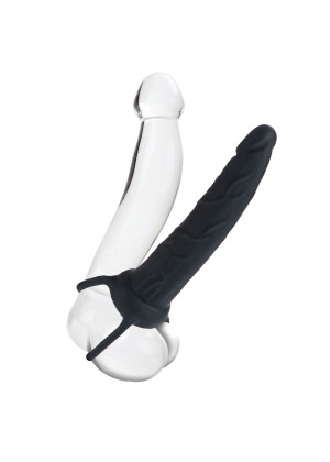 Насадка на пенис Silicone Love Rider Dual Penetrator для двойного проникновения - 14 см.