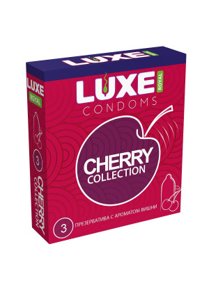 Презервативы с ароматом вишни LUXE Royal Cherry Collection - 3 шт.