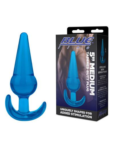 Голубая анальная пробка конической формы Medium Tapered Butt Plug - 12,7 см.