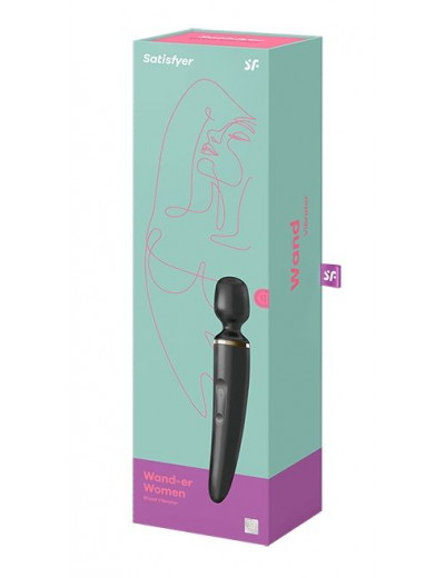 Черный вибратор Satisfyer Wand-er Woman