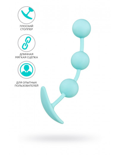 Мятные анальные шарики на сцепке Triplex - 15 см.