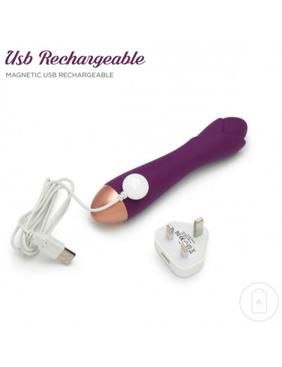 Фиолетовый вибратор Ooh La La Flower Vibrator - 18 см.