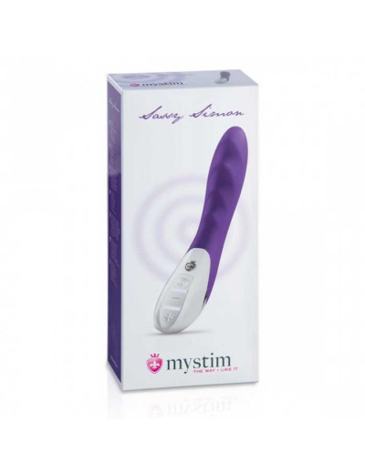 Фиолетовый вибратор Mystim Sassy Simon - 27 см.