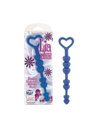 Синие анальные бусы LIA LOVE BEADS - 17,8 см.