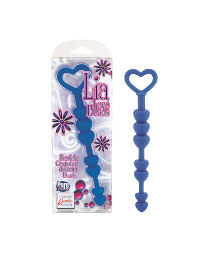 Синие анальные бусы LIA LOVE BEADS - 17,8 см.