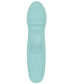 Бирюзовый мини-вибратор с клиторальным отростком Rabbit Vibrator - 15,5 см.