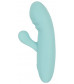 Бирюзовый мини-вибратор с клиторальным отростком Rabbit Vibrator - 15,5 см.