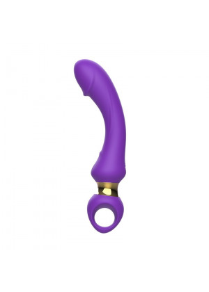 Фиолетовый изогнутый вибромассажер Moon Vibrator - 21,1 см.