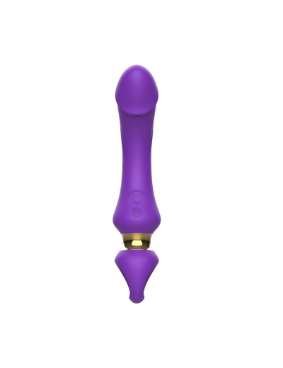 Фиолетовый изогнутый вибромассажер Moon Vibrator - 21,1 см.