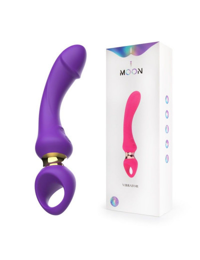 Фиолетовый изогнутый вибромассажер Moon Vibrator - 21,1 см.