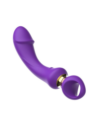 Фиолетовый изогнутый вибромассажер Moon Vibrator - 21,1 см.