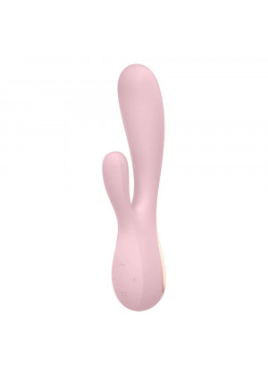 Розовый вибратор-кролик Satisfyer Mono Flex с управлением через приложение - 20,4 см.