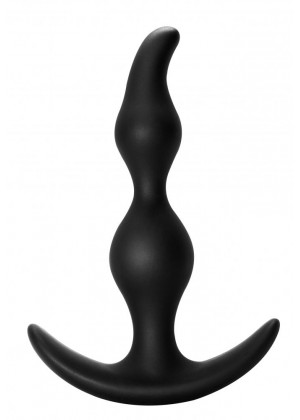 Чёрная анальная пробка Bent Anal Plug Black - 13 см.