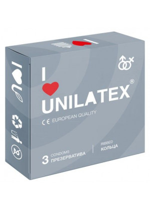 Презервативы с рёбрами Unilatex Ribbed - 3 шт.