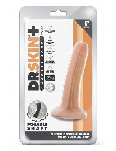 Телесный фаллоимитатор-реалистик 5 Inch Posable Dildo - 13,9 см.