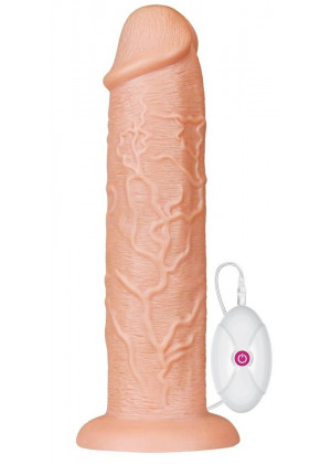 Телесный вибратор-гигант 11 Inch Realistic Long Vibrating Dildo - 28 см.