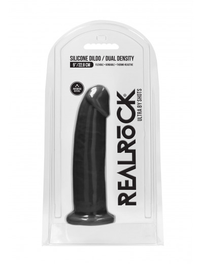 Черный фаллоимитатор Silicone Dildo Without Balls - 22,8 см.