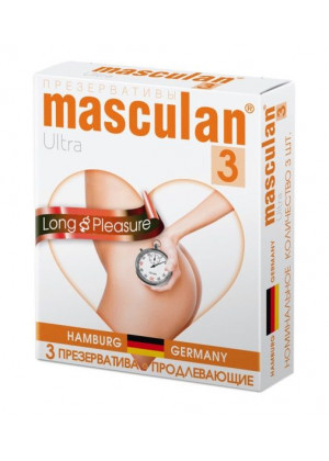 Презервативы Masculan Long Pleasure с продлевающим эффектом - 3 шт.