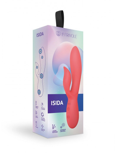 Коралловый вибратор-кролик из силикона Isida - 21 см.