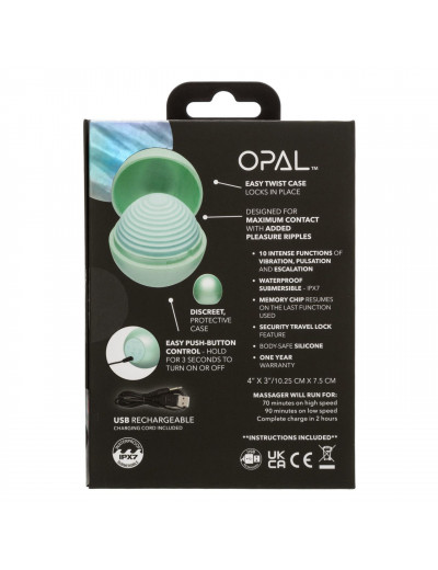 Зеленый вибромассажер Opal Ripple Massager