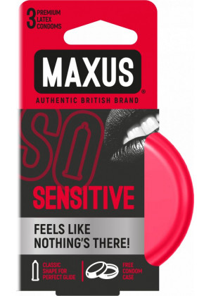 Ультратонкие презервативы в железном кейсе MAXUS Sensitive - 3 шт.