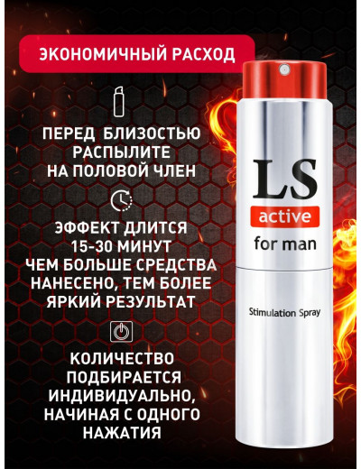 Спрей-стимулятор для мужчин Lovespray Active Man - 18 мл.