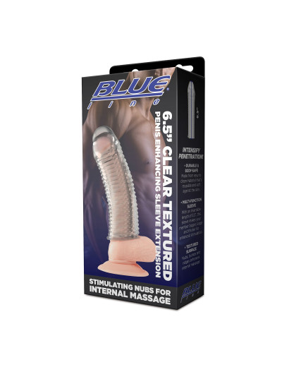 Текстурированная насадка на пенис Clear Textured Penis Enhancing Sleeve Extension - 16,5 см.