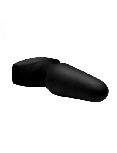 Черная анальная пробка Slim R Smooth Rimming Plug with Remote - 14 см.