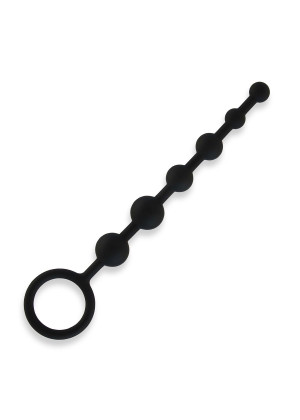 Черные силиконовые анальные бусы Silicone Anal Beads - 21 см.