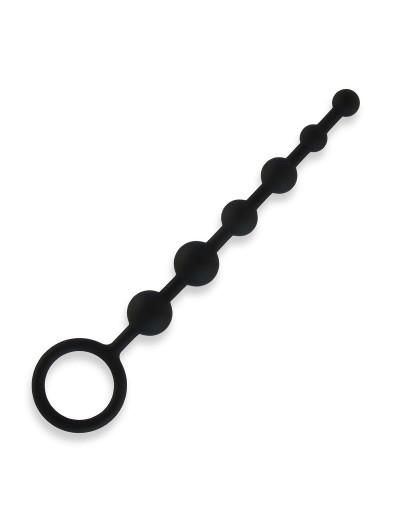 Черные силиконовые анальные бусы Silicone Anal Beads - 21 см.