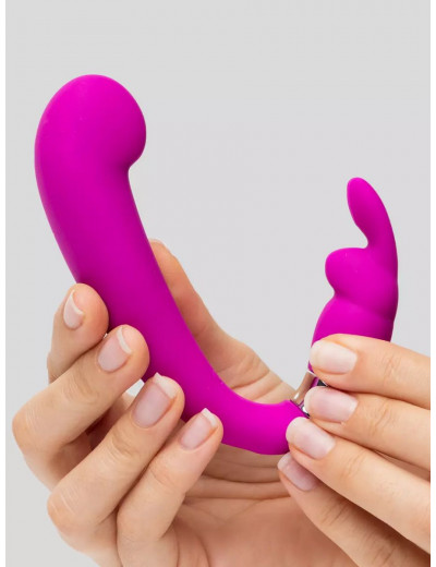 Лиловый вибратор Mini G-Spot Curve Vibe с клиторальным зайчиком