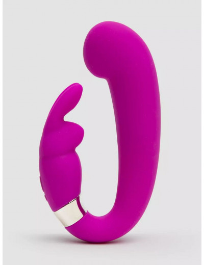 Лиловый вибратор Mini G-Spot Curve Vibe с клиторальным зайчиком