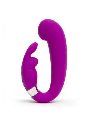 Лиловый вибратор Mini G-Spot Curve Vibe с клиторальным зайчиком