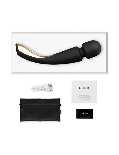 Черный вибромассажёр Lelo Smart Wand 2 Large - 30,4 см.