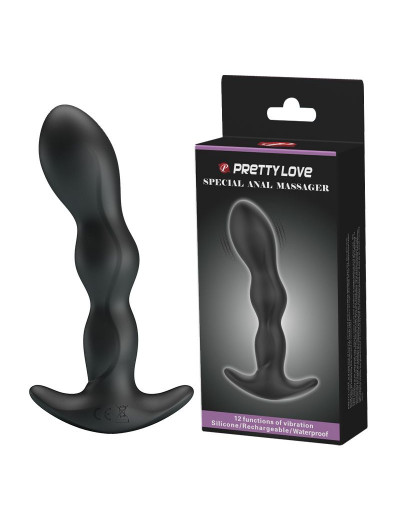 Черный анальный стимулятор простаты с вибрацией Special Anal Massager - 14,5 см.