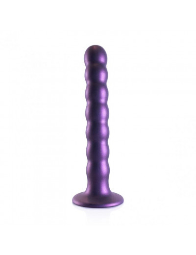 Фиолетовый фаллоимитатор Beaded G-Spot - 17 см.