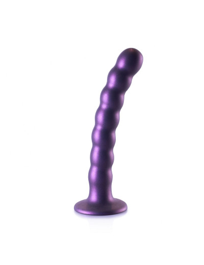 Фиолетовый фаллоимитатор Beaded G-Spot - 17 см.