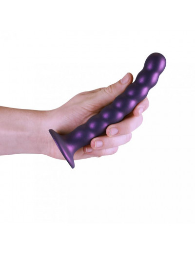 Фиолетовый фаллоимитатор Beaded G-Spot - 17 см.