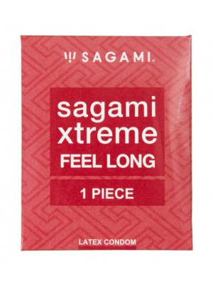 Утолщенный презерватив Sagami Xtreme Feel Long с точками - 1 шт.