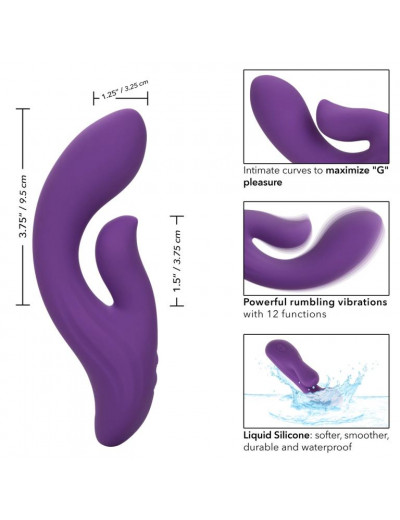 Фиолетовый вибратор-кролик Stella Liquid Silicone Dual Pleaser - 17,25 см.