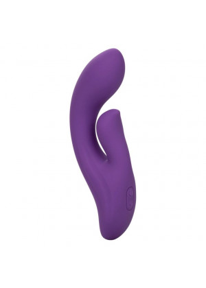 Фиолетовый вибратор-кролик Stella Liquid Silicone Dual Pleaser - 17,25 см.