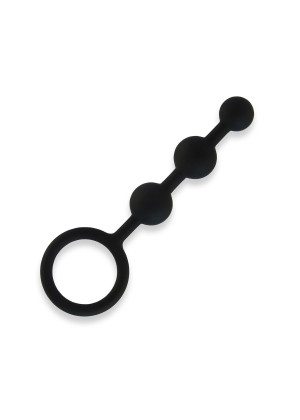 Черные силиконовые анальные бусы Silicone Anal Beads - 14 см.